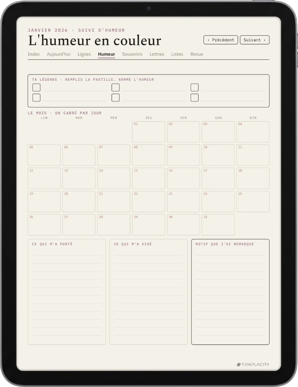 The Planner · The Journal iPad page 2