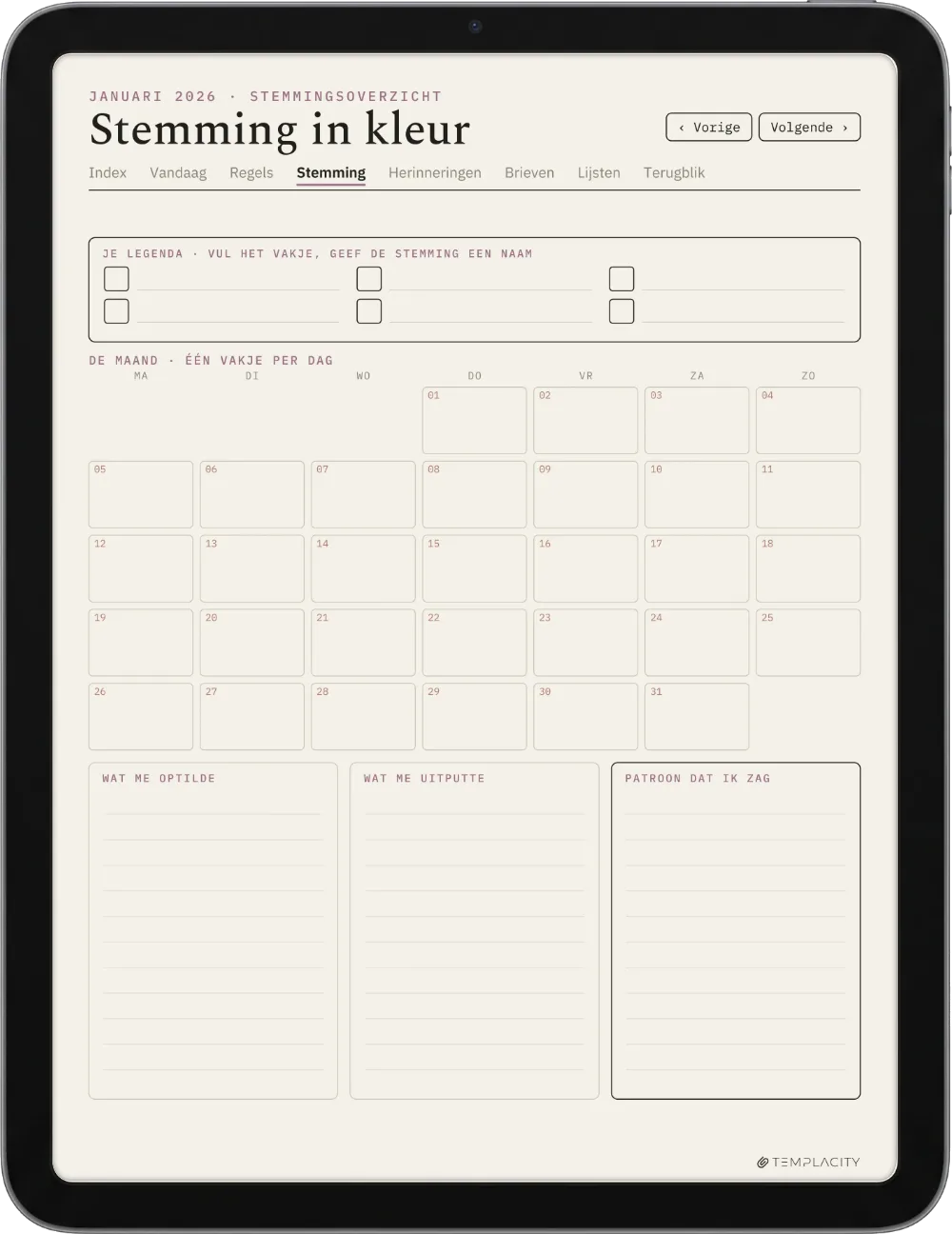 The Planner · Het Dagboek iPad pagina 2