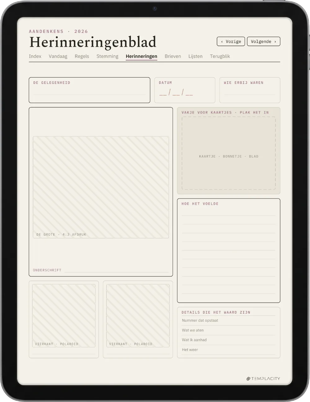 The Planner · Het Dagboek iPad pagina 4