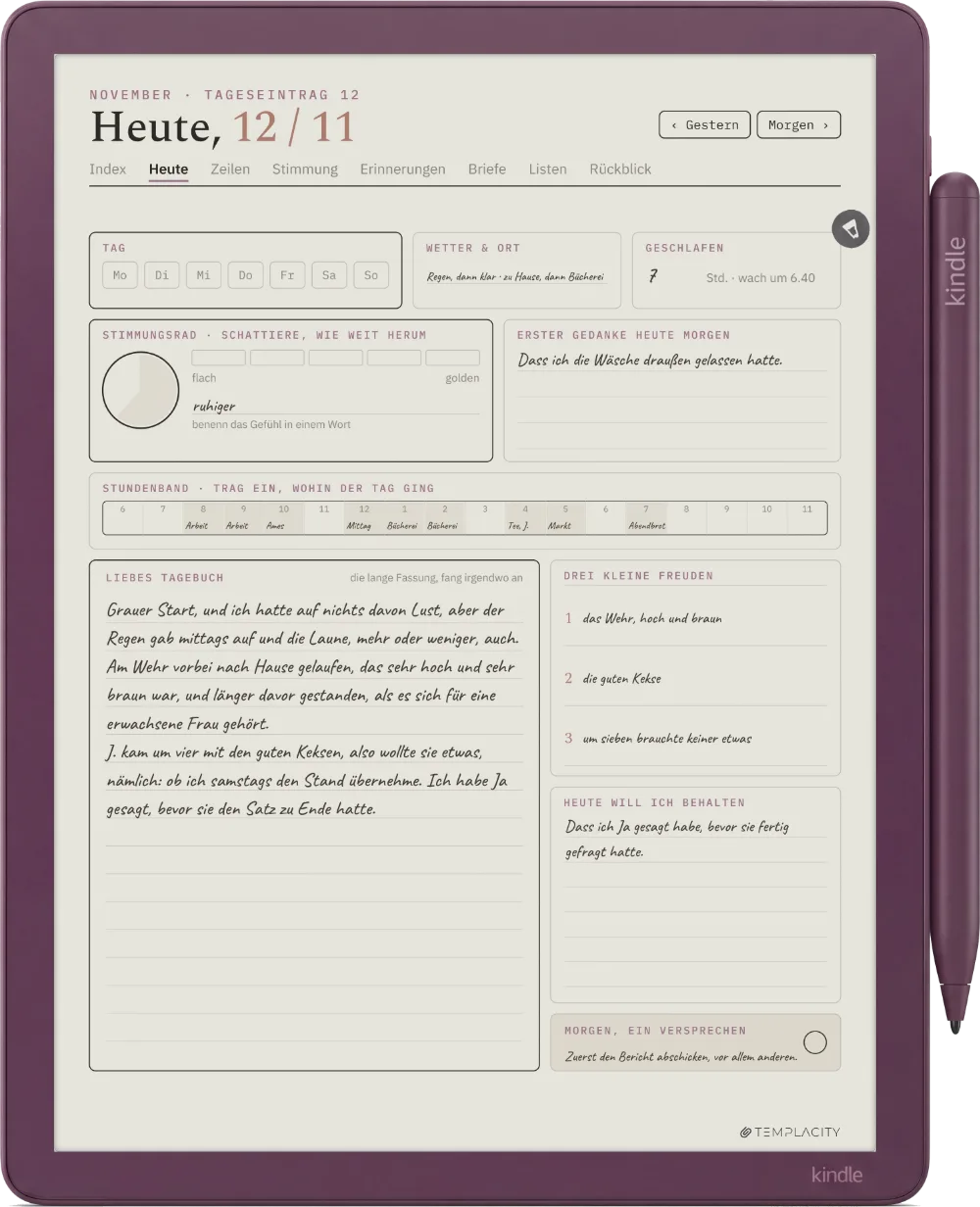 The Planner auf dem Kindle Scribe Colorsoft
