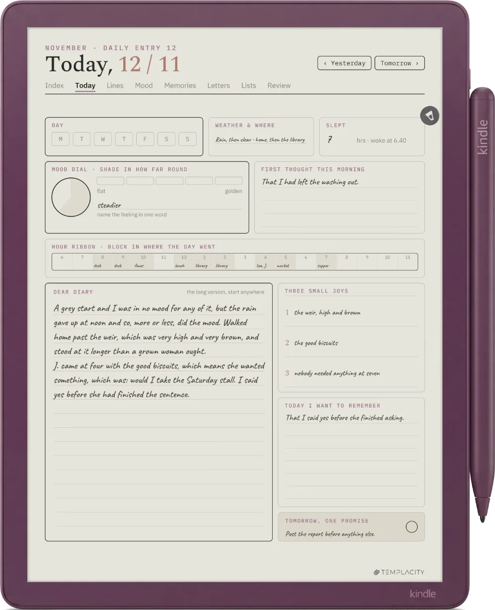 The Planner on the Kindle Scribe Colorsoft