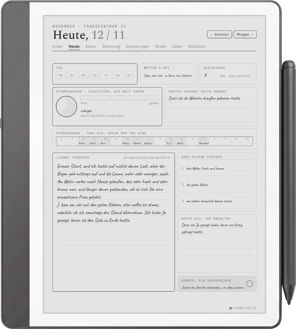 The Planner auf dem Kindle Scribe