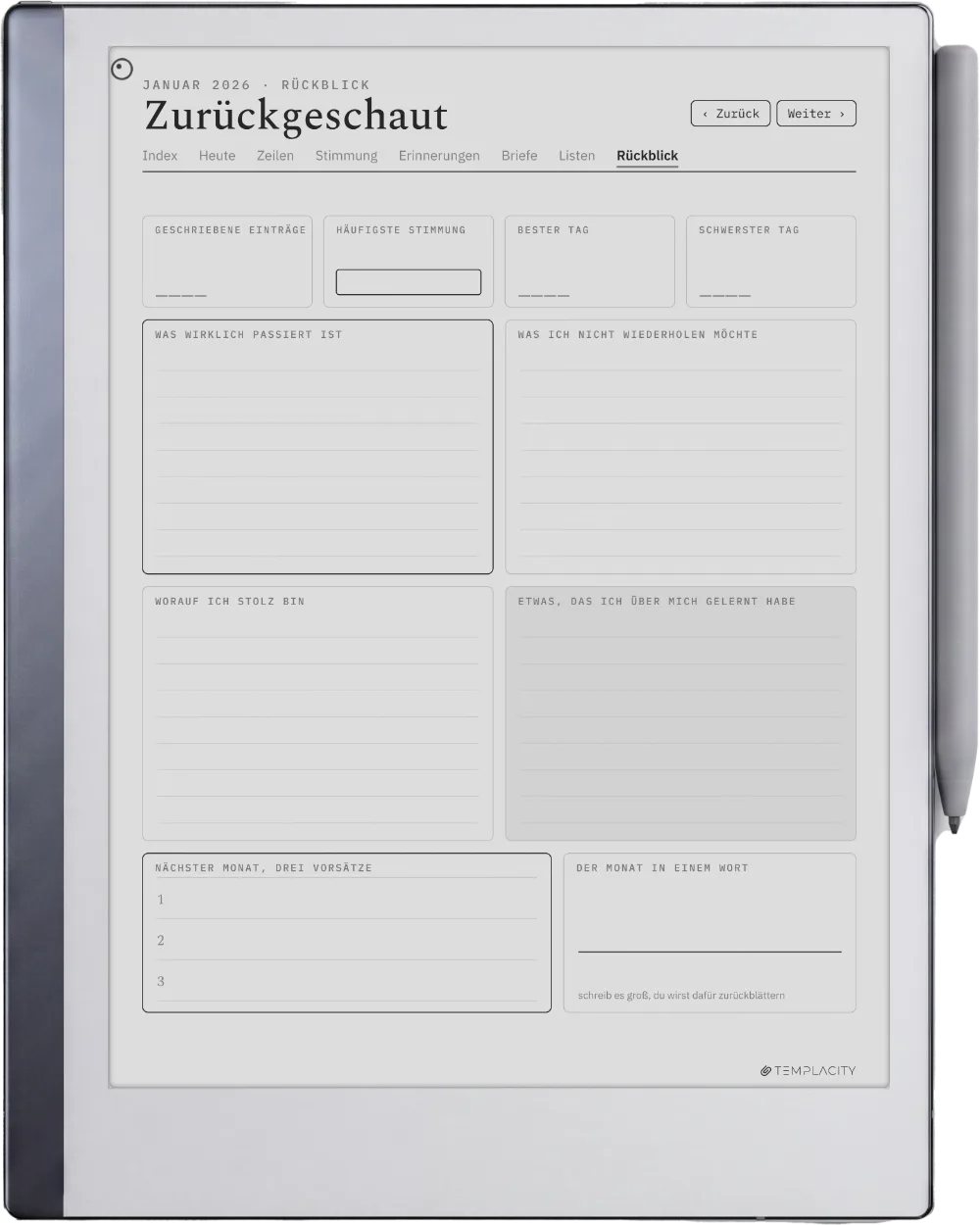 The Planner · The Journal reMarkable 2 Seite 3