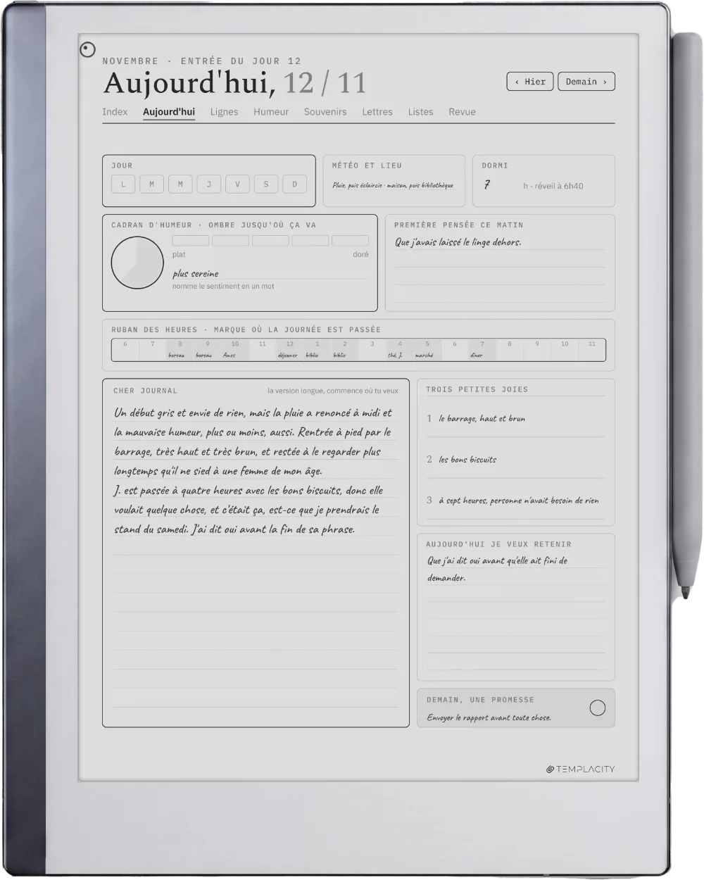 Le Planner sur la reMarkable 2