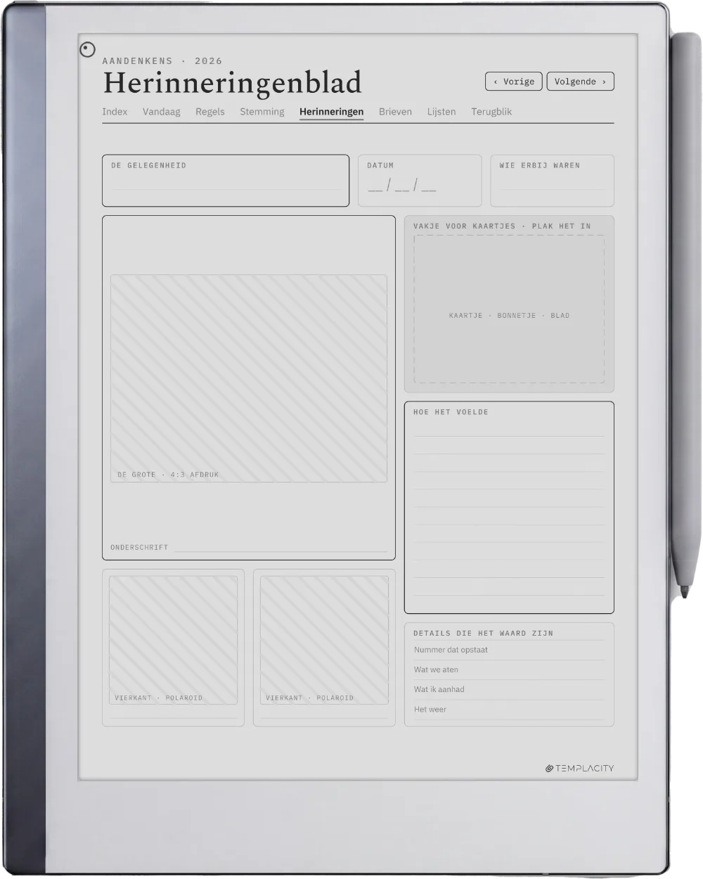 The Planner · Het Dagboek reMarkable 2 pagina 4