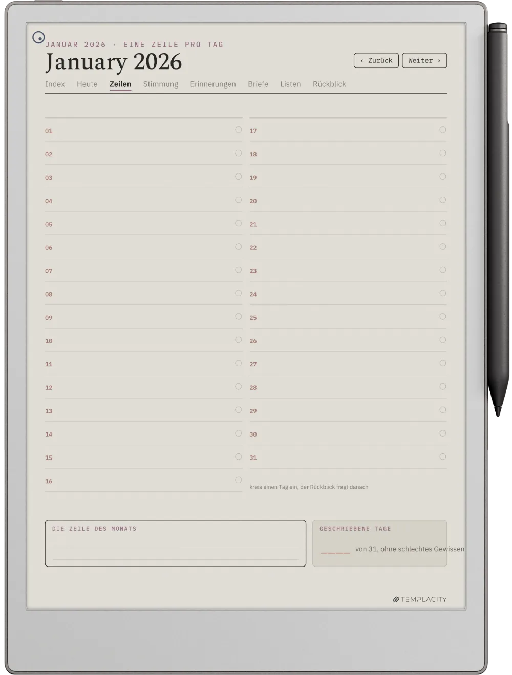 The Planner · The Journal reMarkable Paper Pro Seite 5