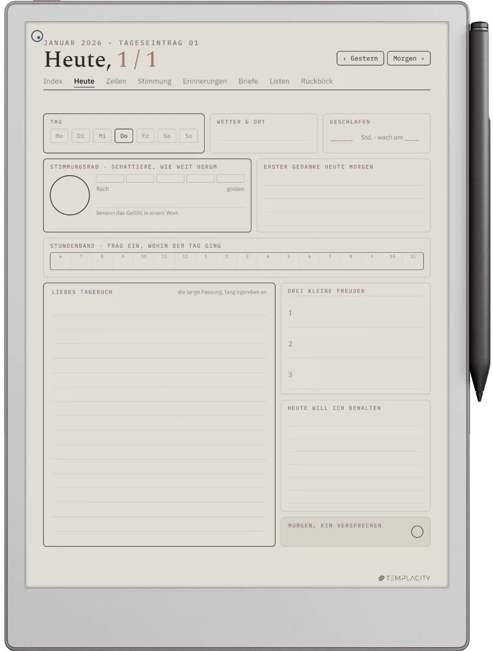 The Planner · The Journal reMarkable Paper Pro Seite 1