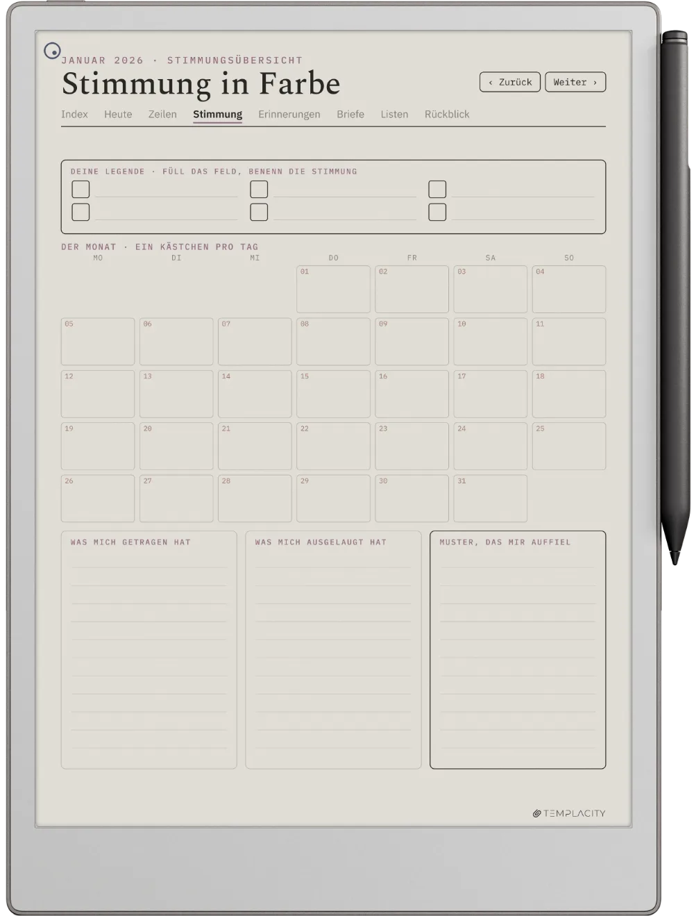 The Planner · The Journal reMarkable Paper Pro Seite 2