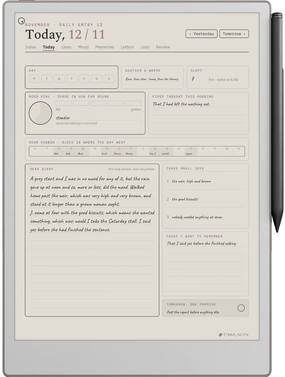 The Planner on the reMarkable Paper Pro
