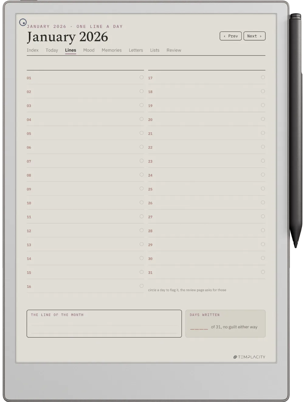 The Planner · The Journal reMarkable Paper Pro page 5
