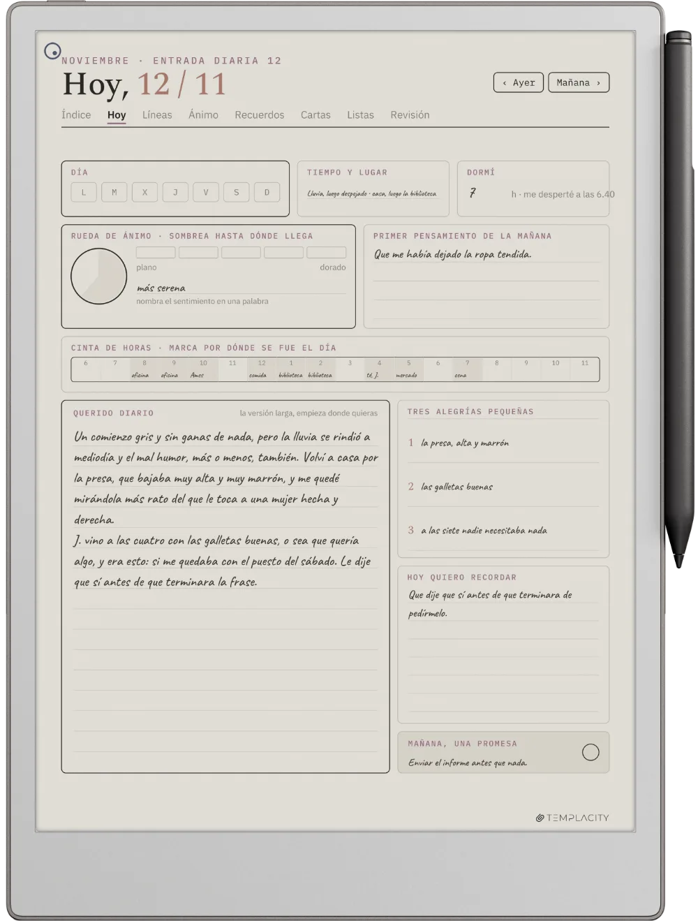 The Planner en el reMarkable Paper Pro