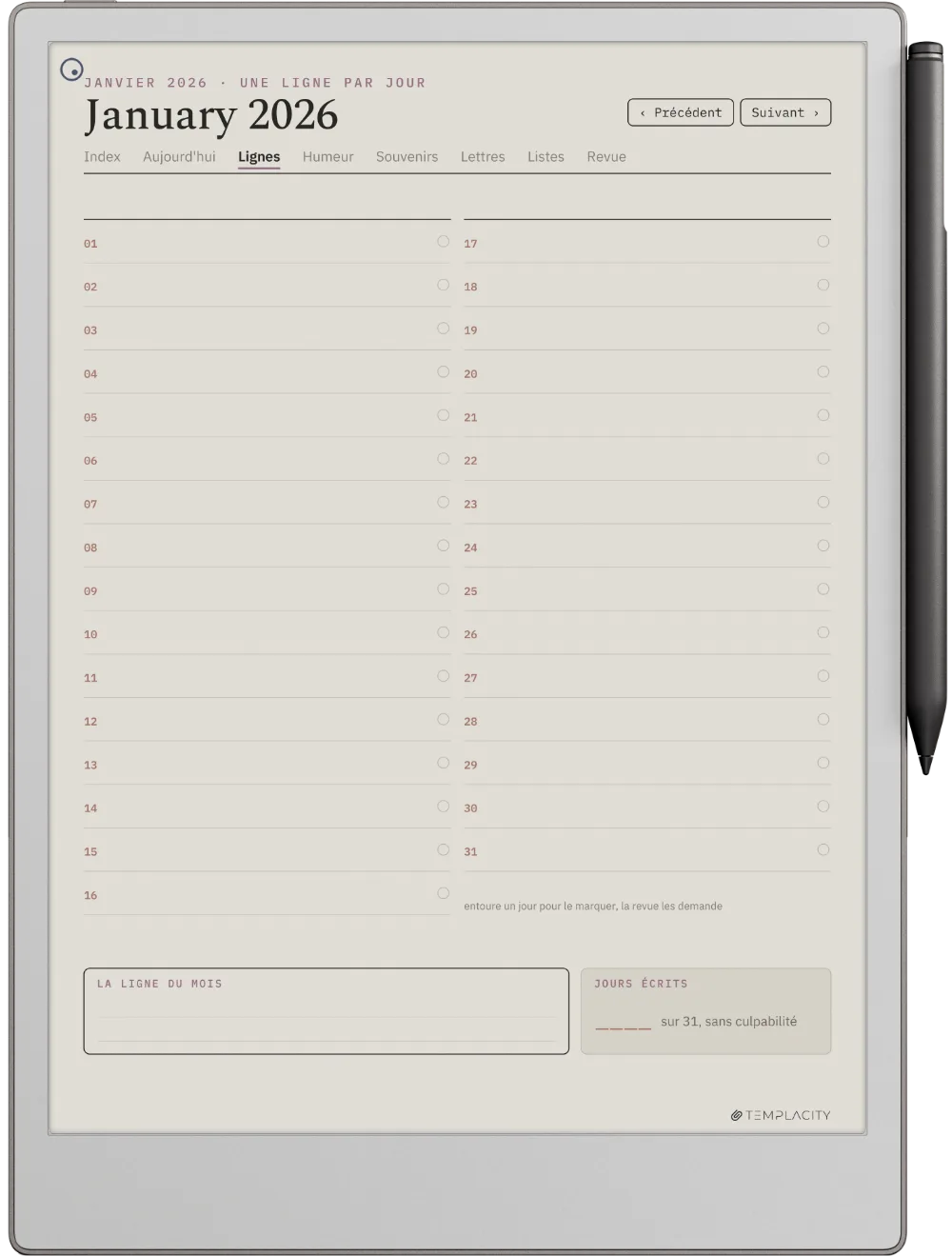 The Planner · The Journal reMarkable Paper Pro page 5