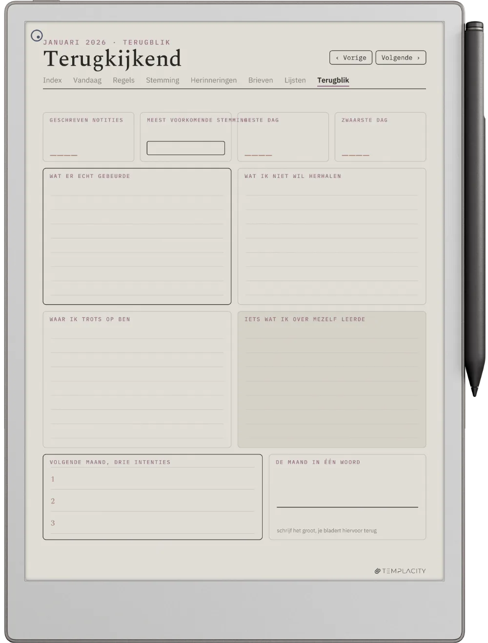 The Planner · Het Dagboek reMarkable Paper Pro pagina 3