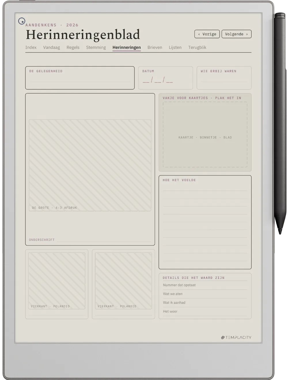 The Planner · Het Dagboek reMarkable Paper Pro pagina 4