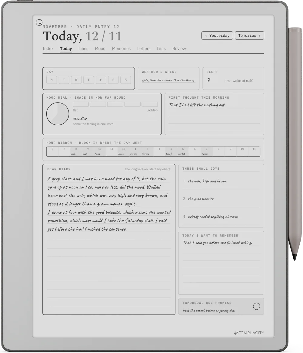 The Planner on the reMarkable Paper Pure