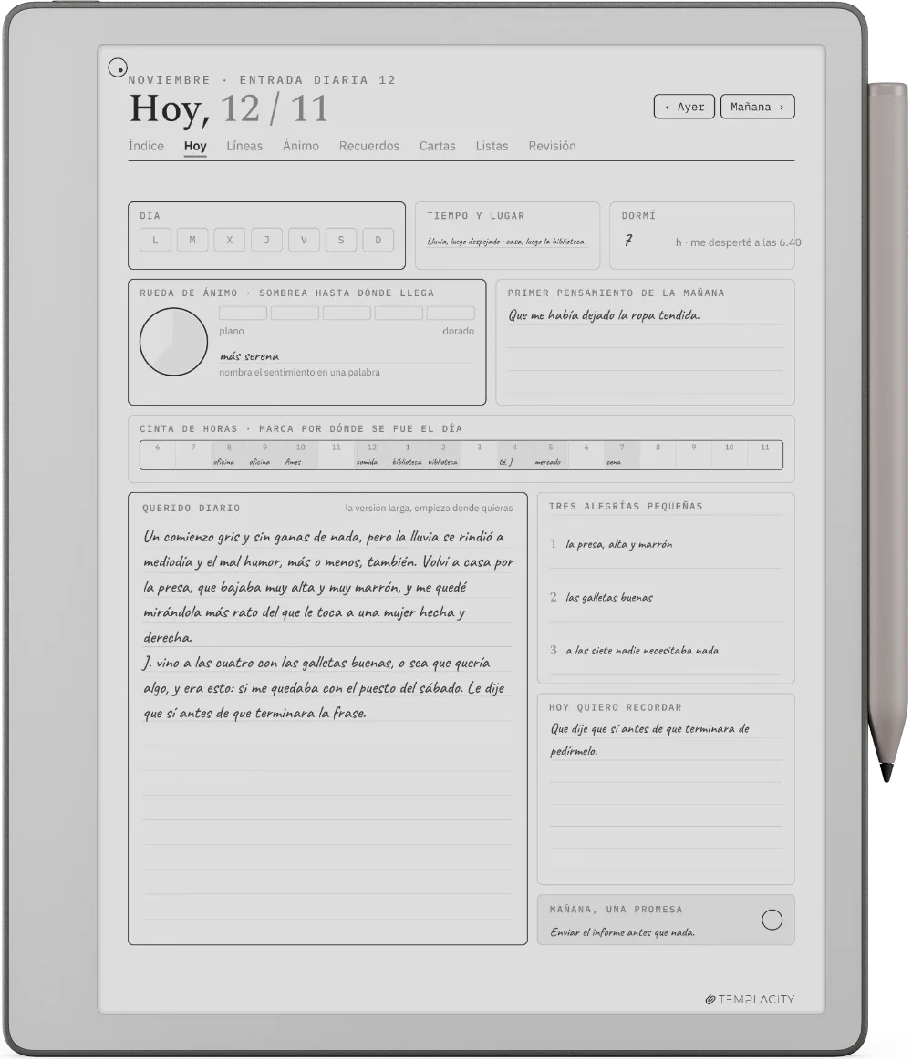 The Planner en el reMarkable Paper Pure
