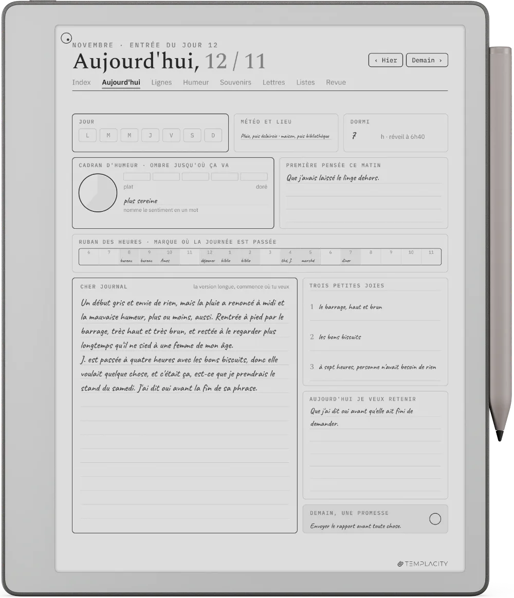 Le Planner sur la reMarkable Paper Pure
