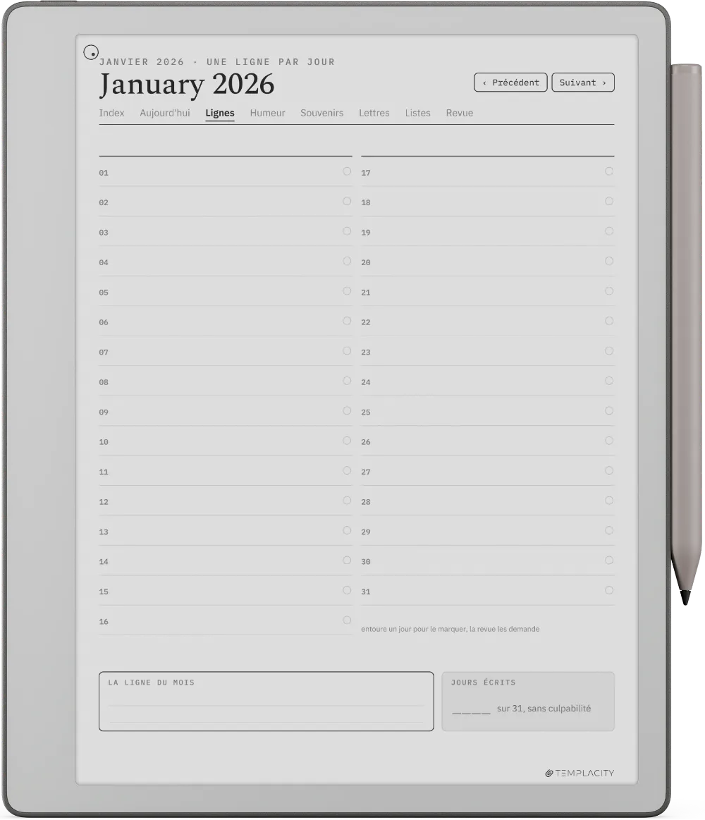 The Planner · The Journal reMarkable Paper Pure page 5