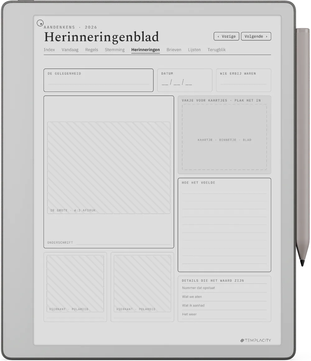 The Planner · Het Dagboek reMarkable Paper Pure pagina 4