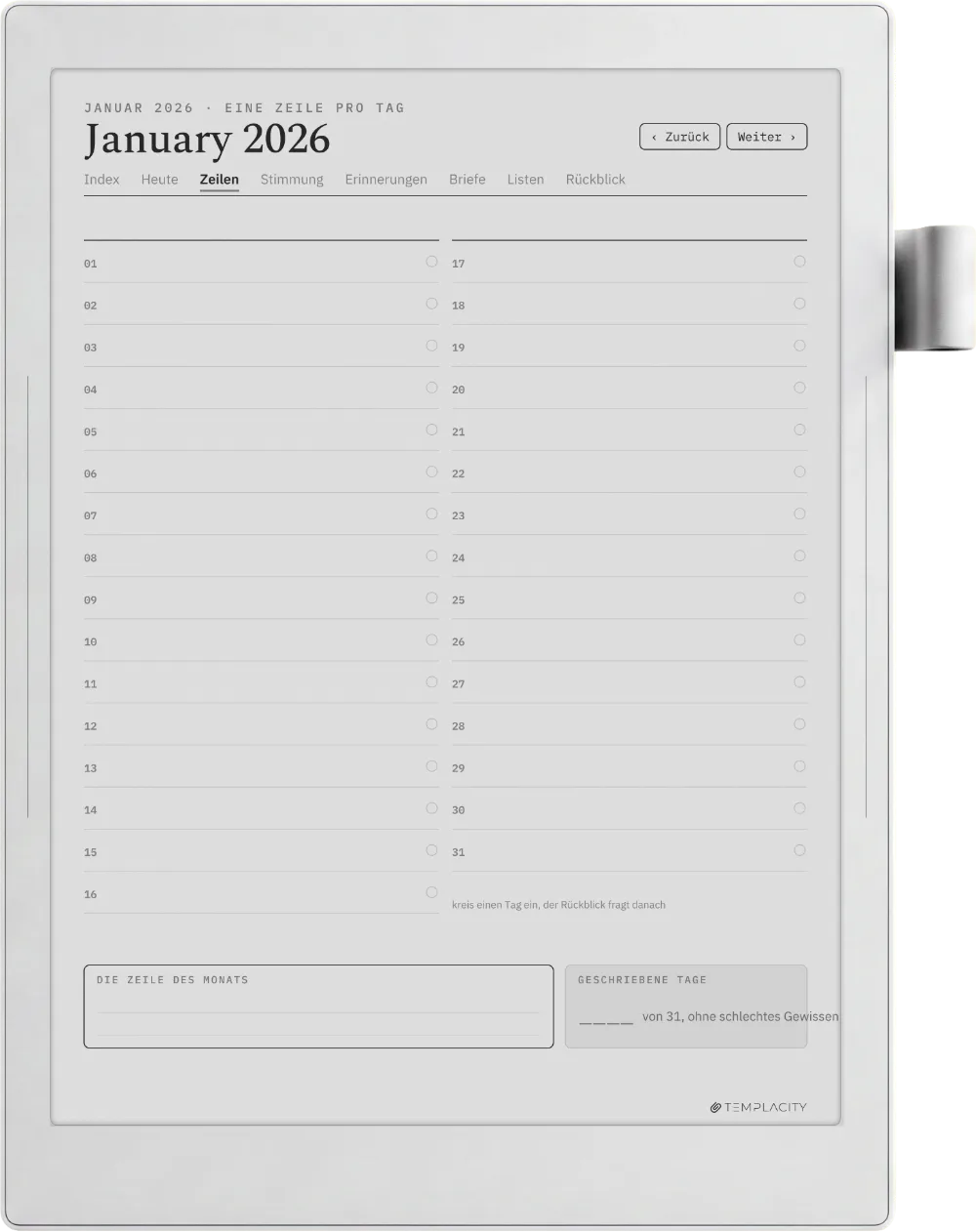 The Planner · The Journal Supernote Manta Seite 5
