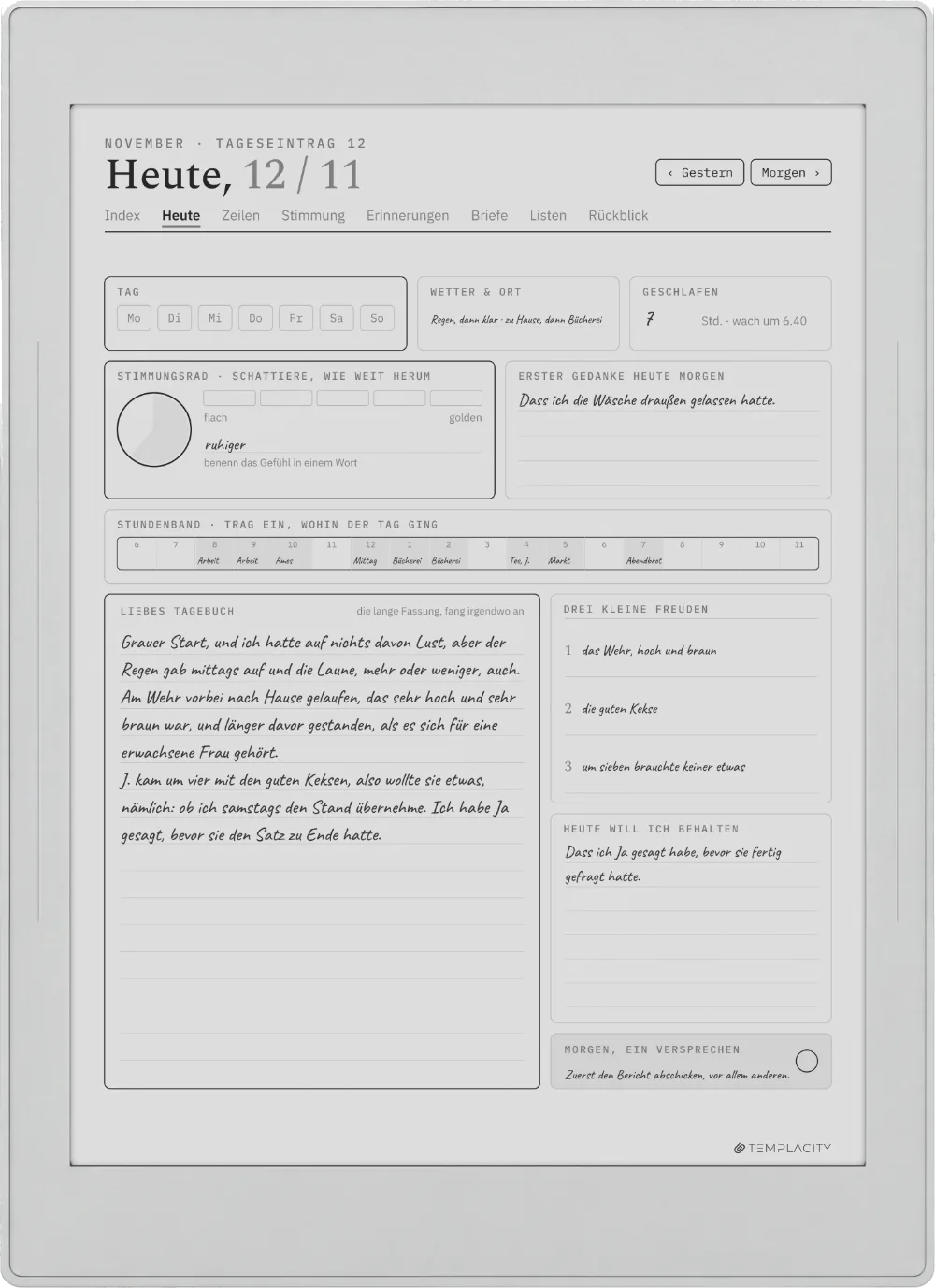 The Planner auf dem Supernote Nomad