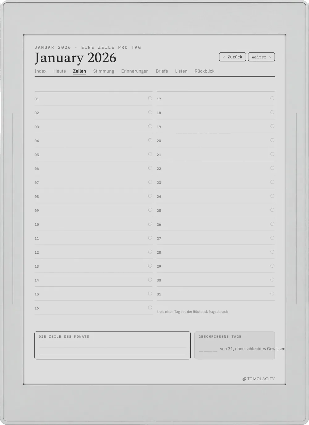 The Planner · The Journal Supernote Nomad Seite 5
