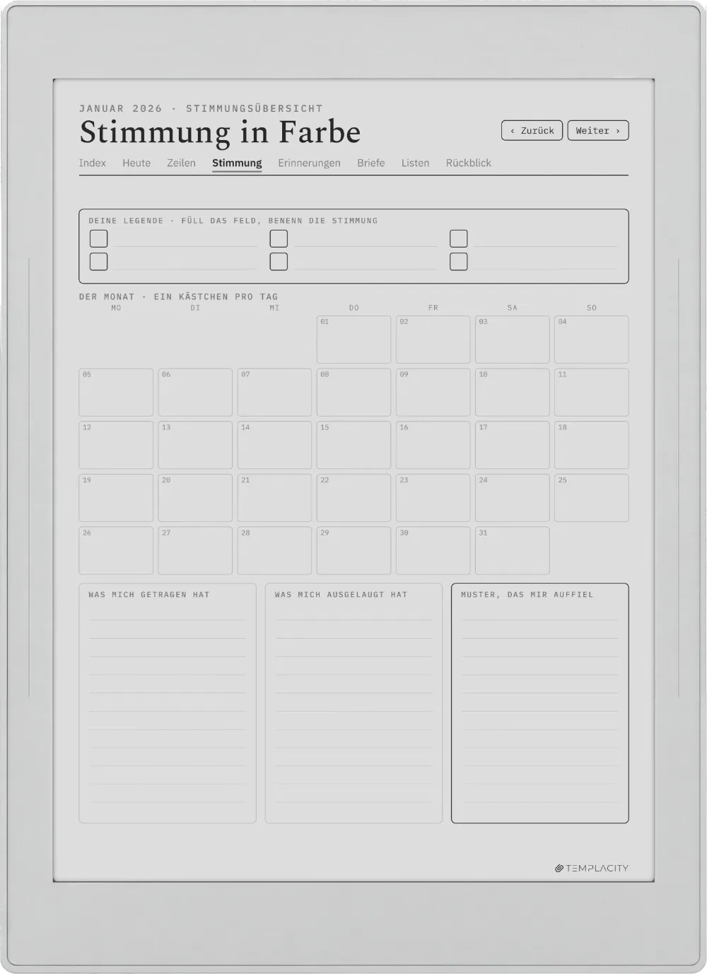 The Planner · The Journal Supernote Nomad Seite 2