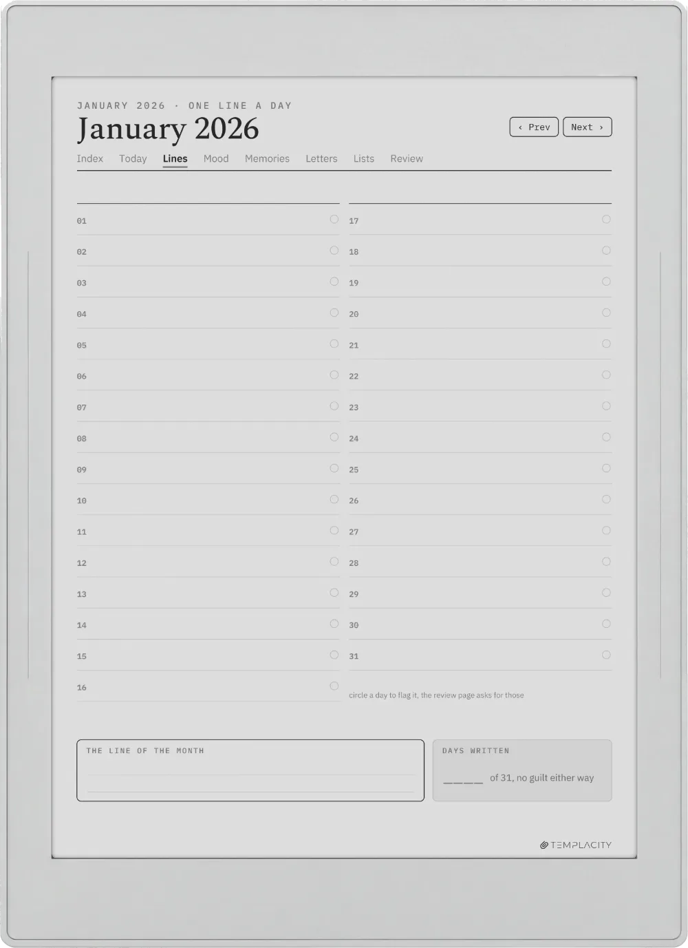 The Planner · The Journal Supernote Nomad page 5