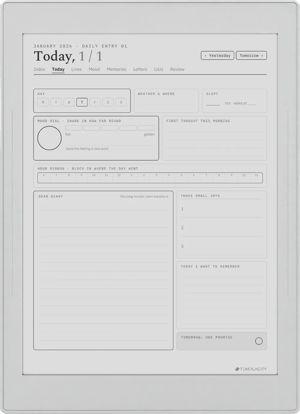 The Planner · The Journal Supernote Nomad page 1