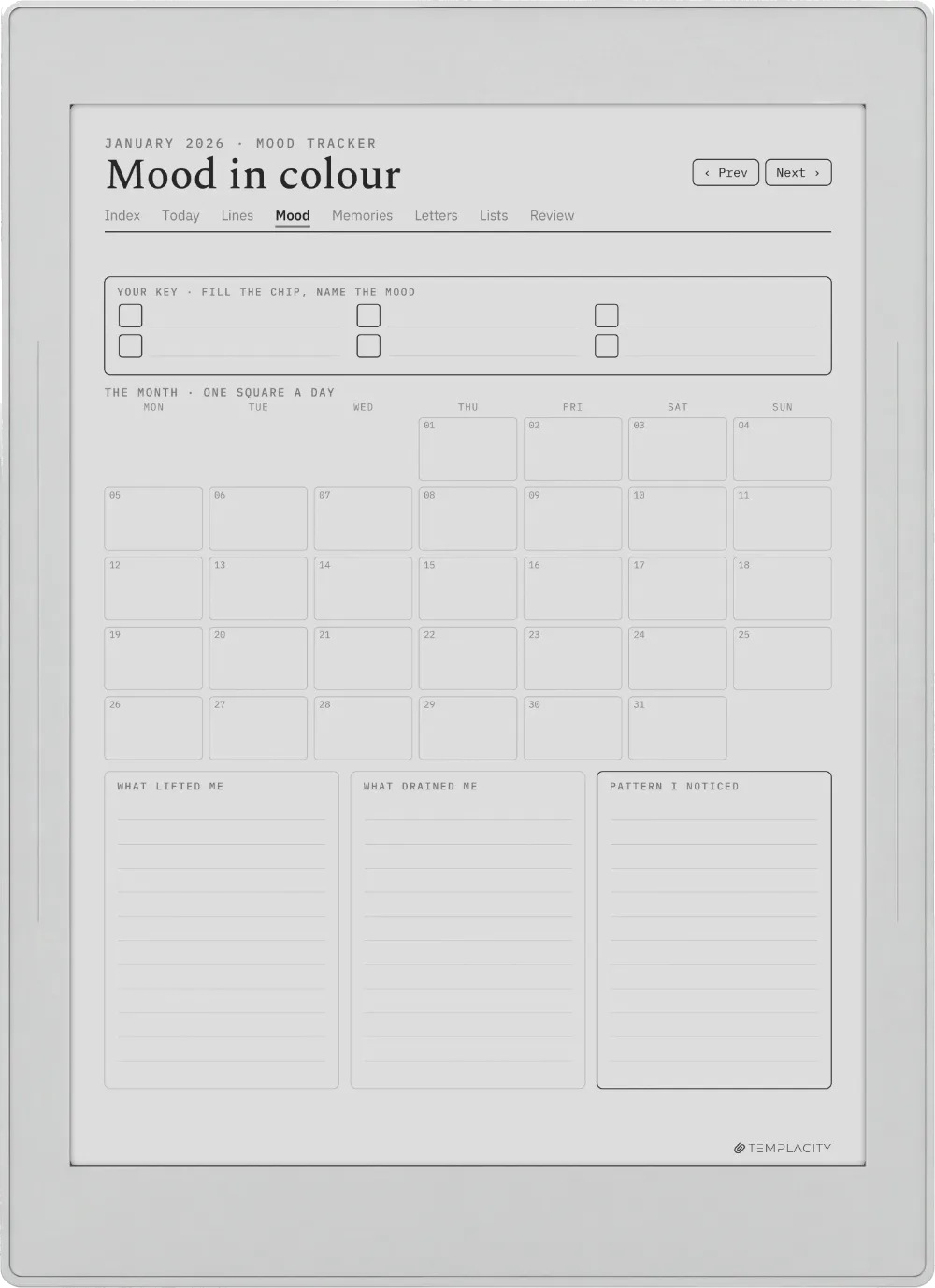 The Planner · The Journal Supernote Nomad page 2