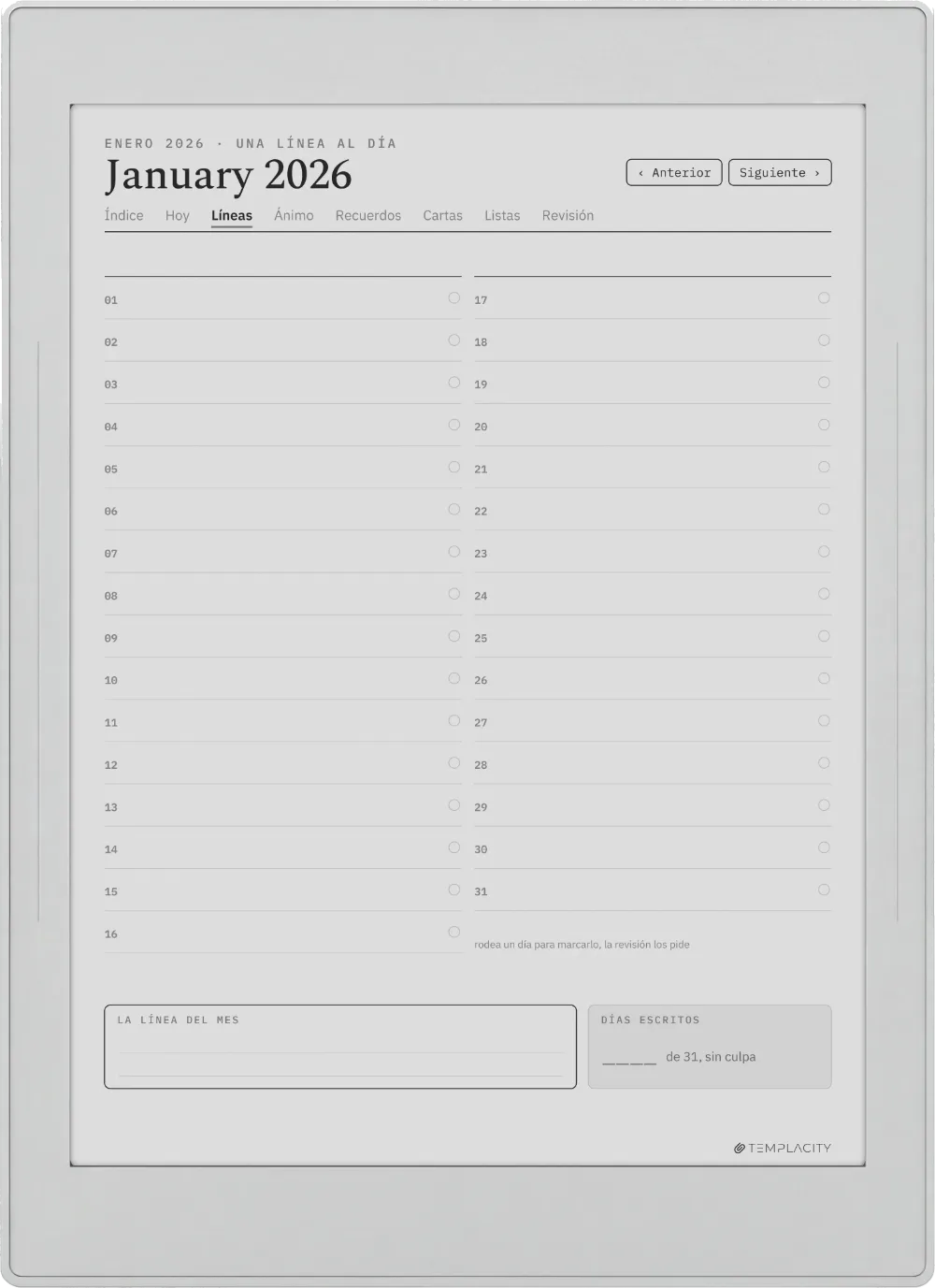 The Planner · The Journal Supernote Nomad página 5
