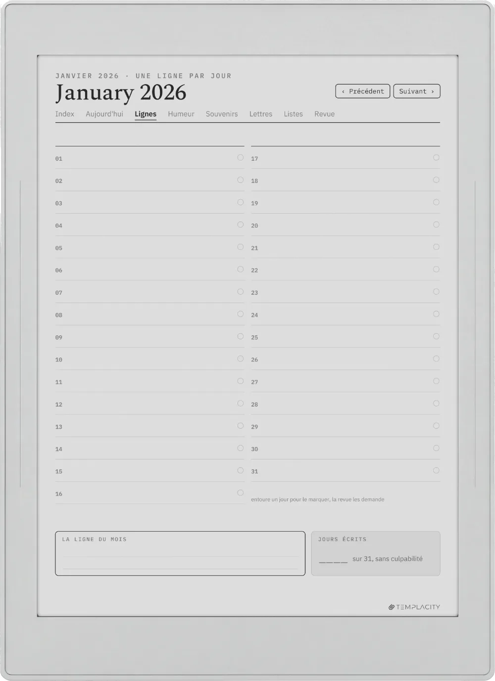 The Planner · The Journal Supernote Nomad page 5