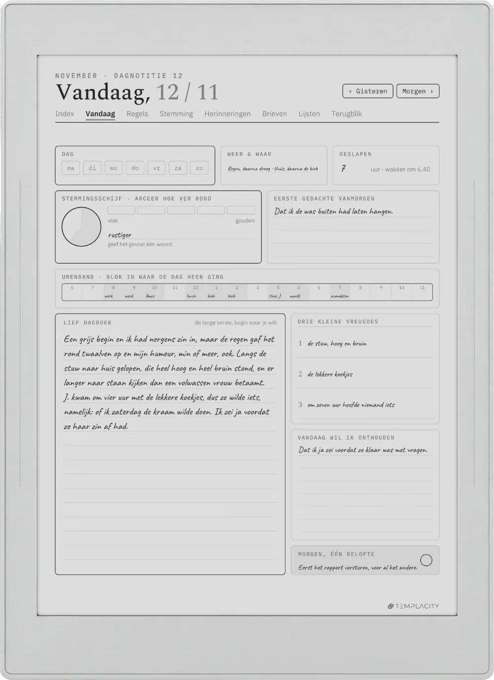 The Planner op de Supernote Nomad
