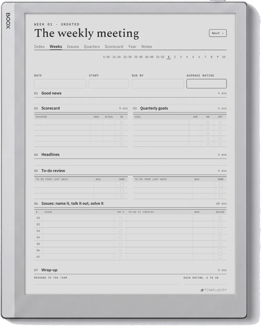 The Planner on the Boox Go 10.3