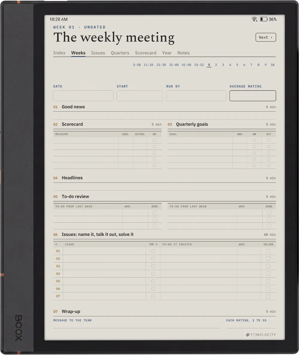 The Planner on the Boox Note Max