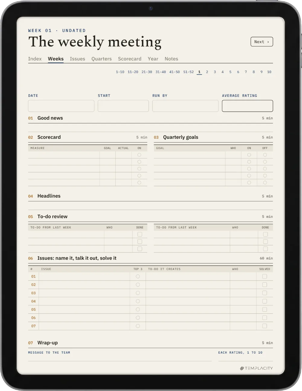 The Planner on the iPad