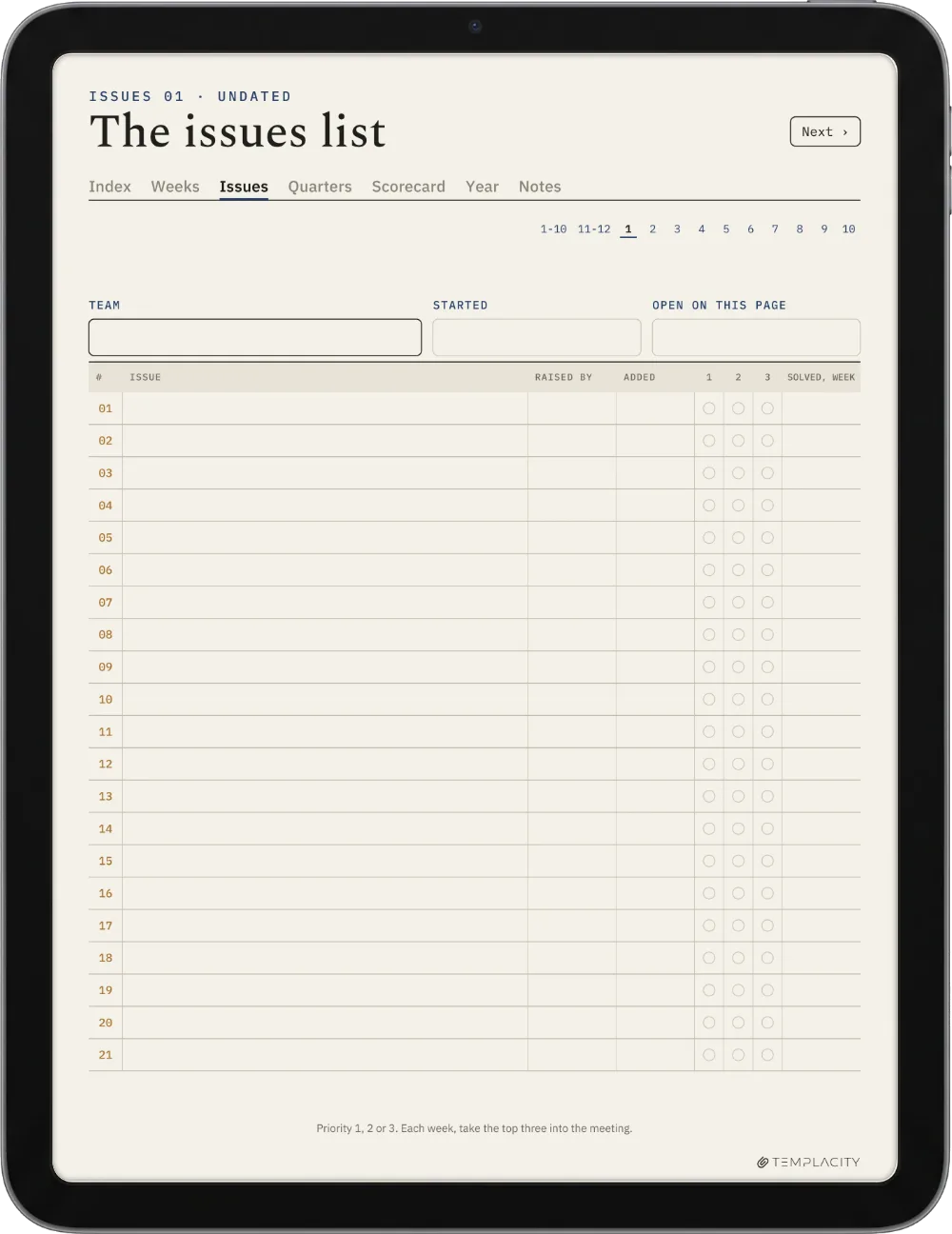 The Planner · Leadership Meeting iPad page 2