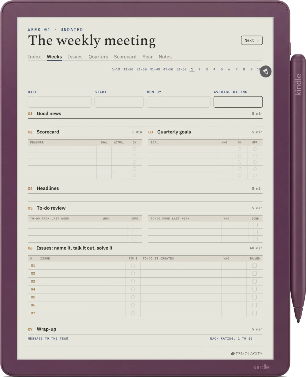 The Planner · Leadership Meeting Kindle Scribe Colorsoft page 1