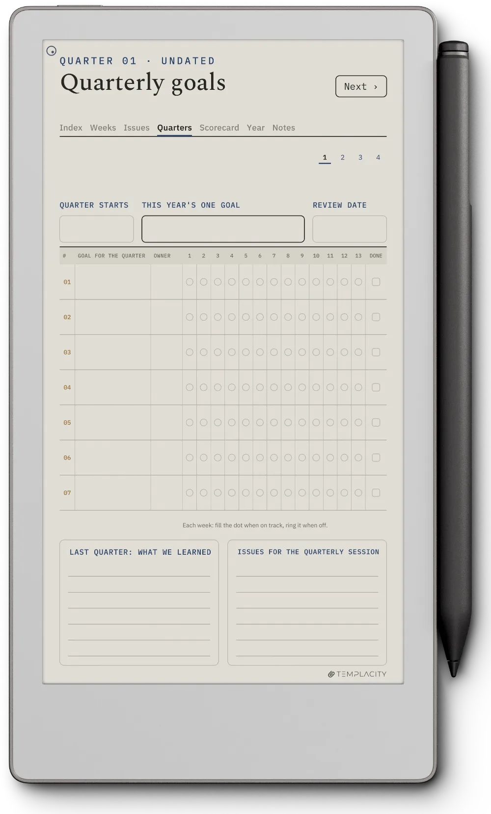 The Planner · Leadership Meeting reMarkable Paper Pro Move page 3