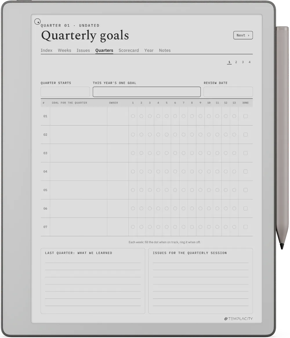 The Planner · Leadership Meeting reMarkable Paper Pure page 3