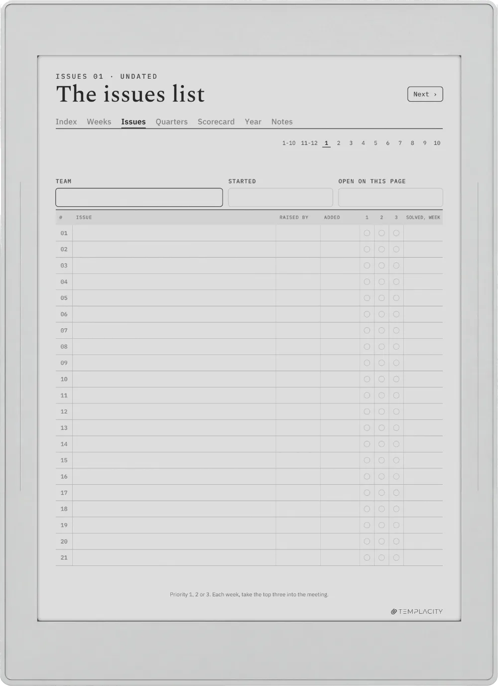 The Planner · Leadership Meeting Supernote Nomad page 2