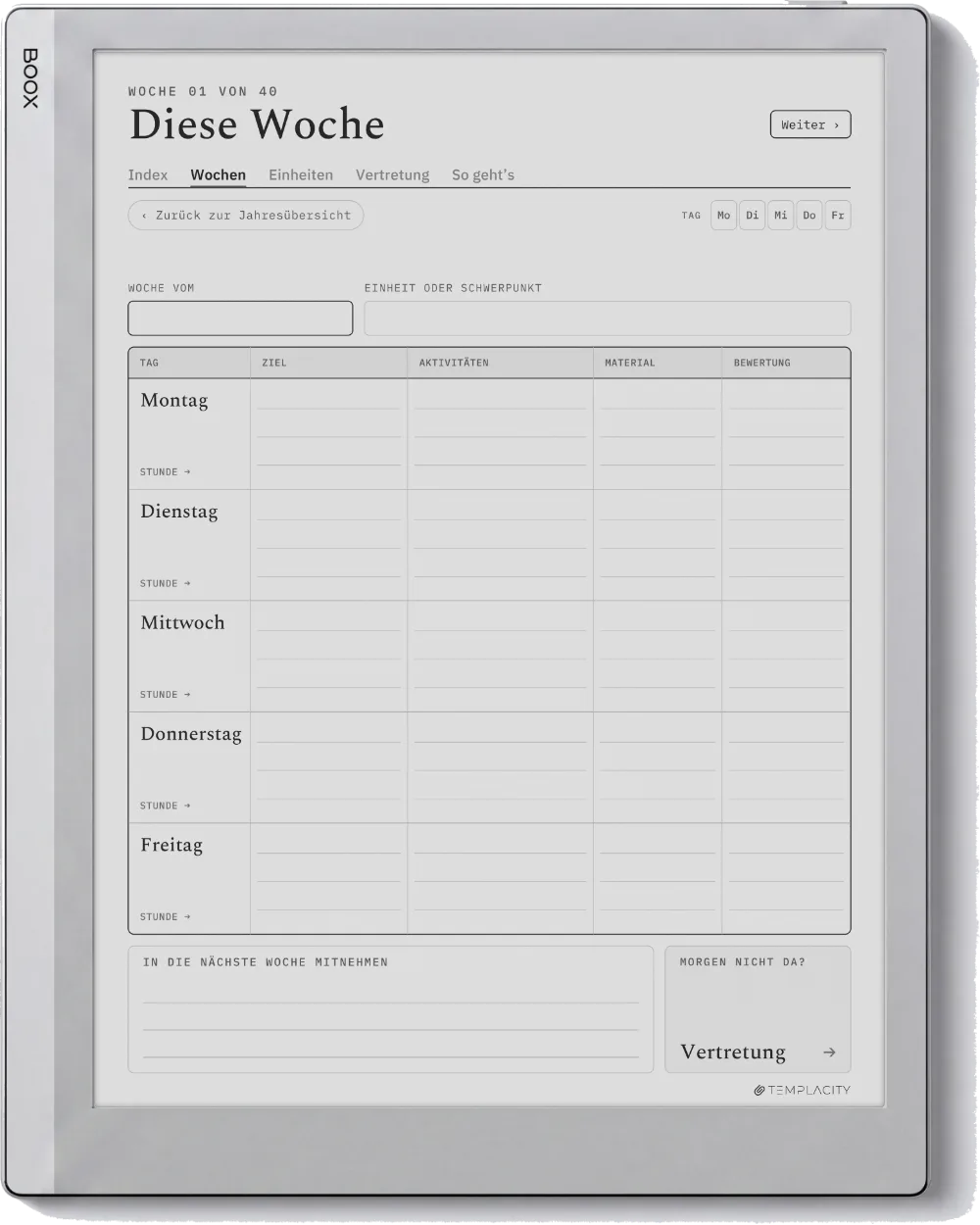 The Planner auf dem Boox Go 10.3