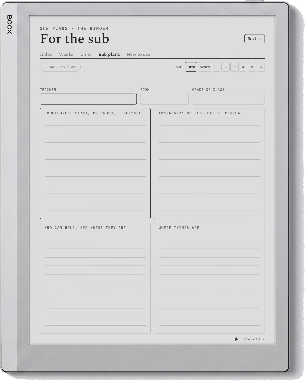 The Planner · Teachers Boox Go 10.3 page 5