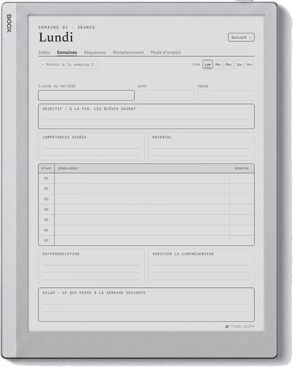The Planner · Enseignants Boox Go 10.3 page 2