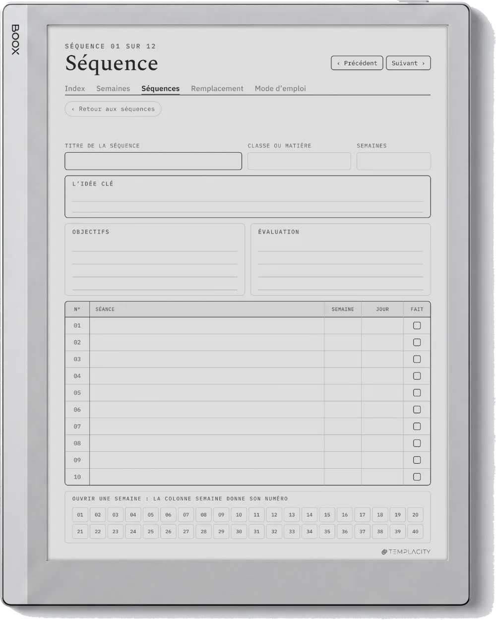 The Planner · Enseignants Boox Go 10.3 page 4