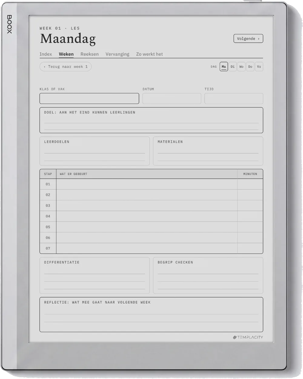 The Planner · Docenten Boox Go 10.3 pagina 2