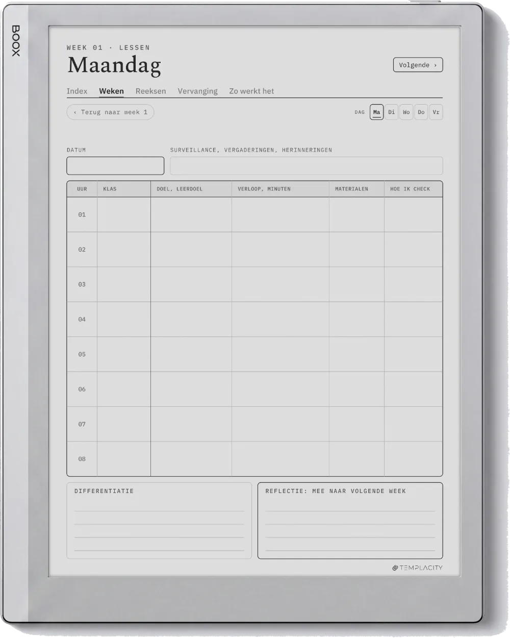 The Planner · Docenten Boox Go 10.3 pagina 3