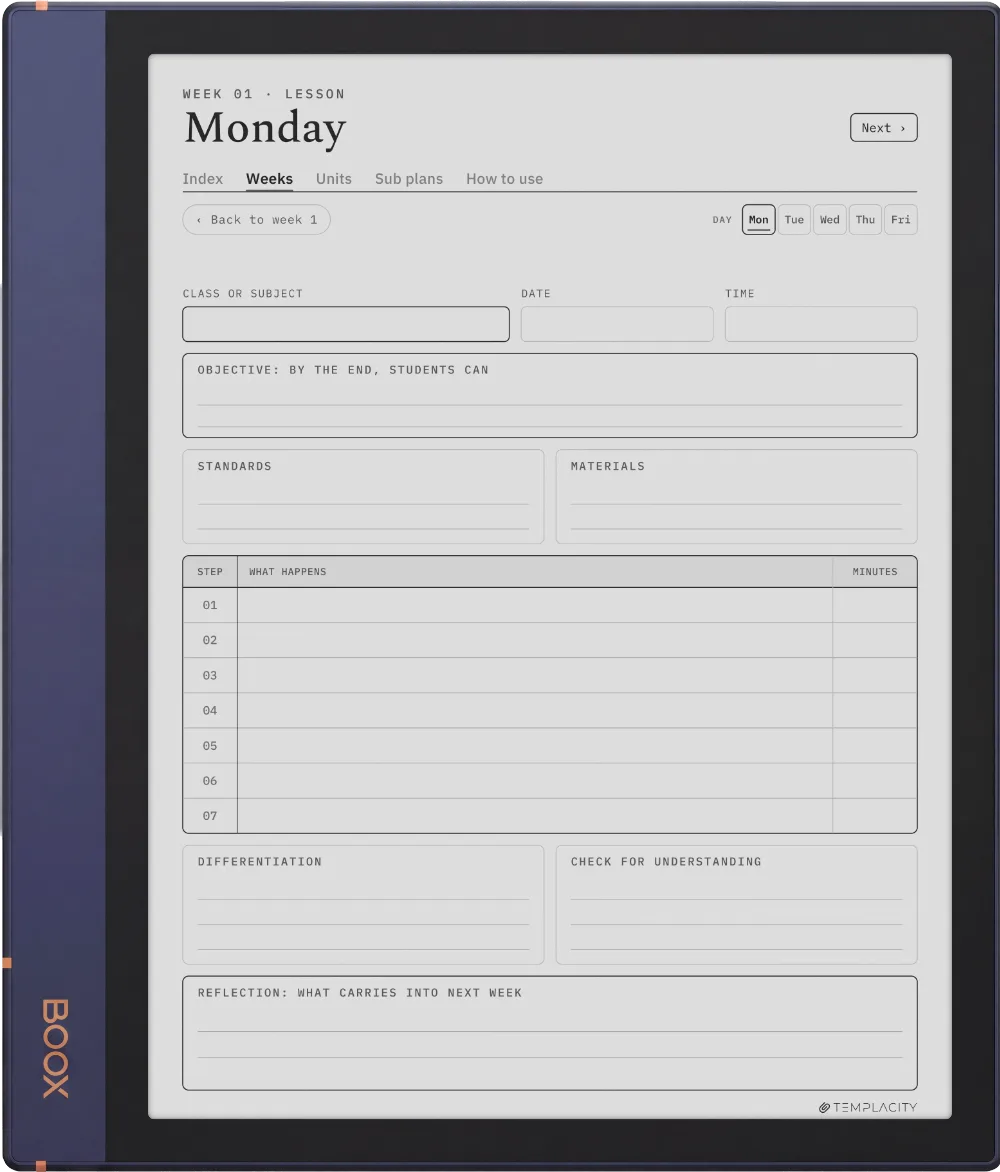 The Planner · Teachers Boox Note Air2 page 2