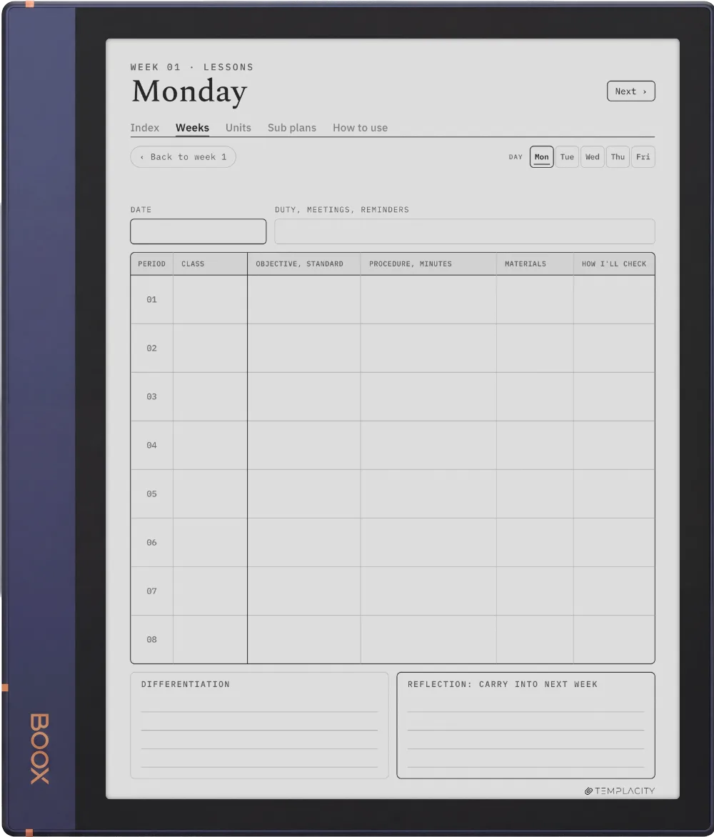 The Planner · Teachers Boox Note Air2 page 3