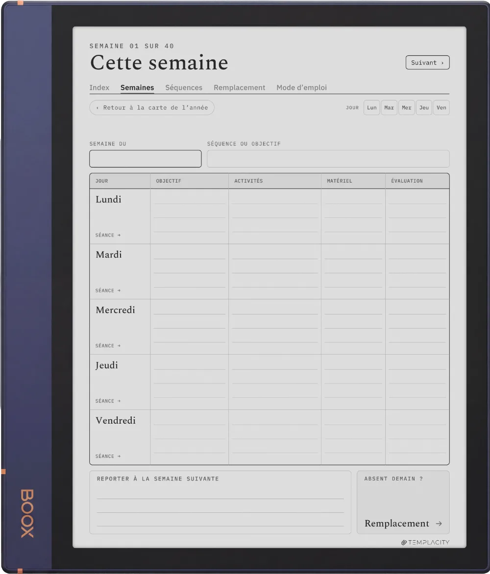 Le Planner sur la Boox Note Air2